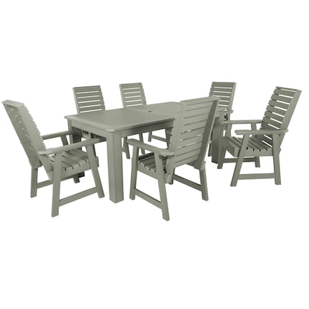 Highwood Usa Weatherly 7pc Rectangular Outdoor Patio Furniture Dining Set 72 x 42 AD-ST7WL1CO4AA-EUC